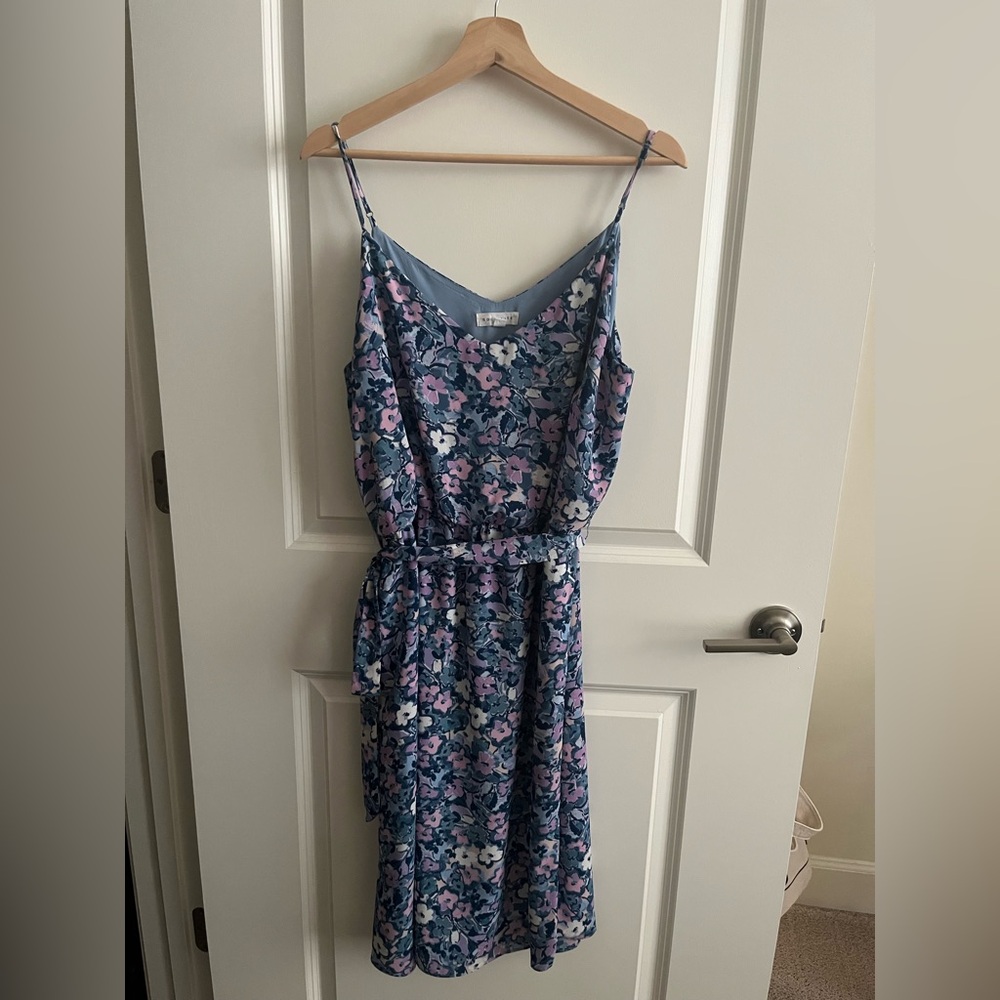 Socialite Blue and Pink Floral Midi Dress